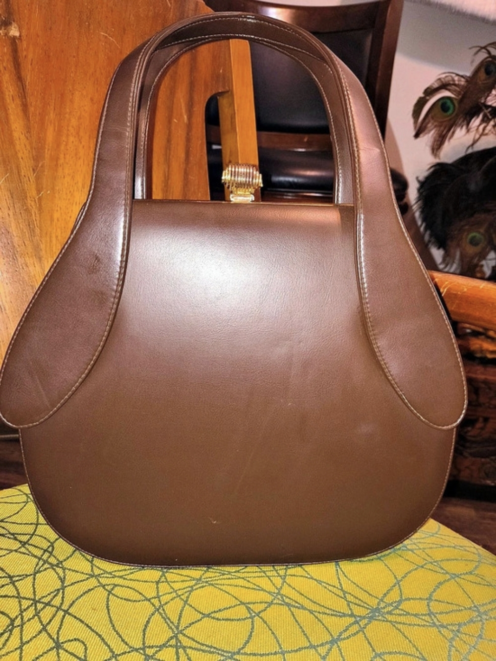 Vintage 1960's Bags By François California Brown Structured Handbag